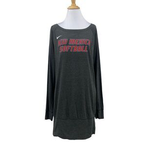 Nike Dri Fit Tunic Sweater Dress Womens M Medium Gray New Mexico Softball Swoosh
